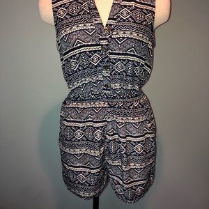 Charlotte Russe Navy Boho Romper with pockets
